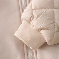 Boys Beige Long Sleeve Fleece Jacket With Quilted Vest & Jogger Sets Sets