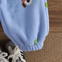 Boys Blue Fleece Puppy Cartoon Printed Zip-up Jacket With Jogger Co-ord Sets Sets