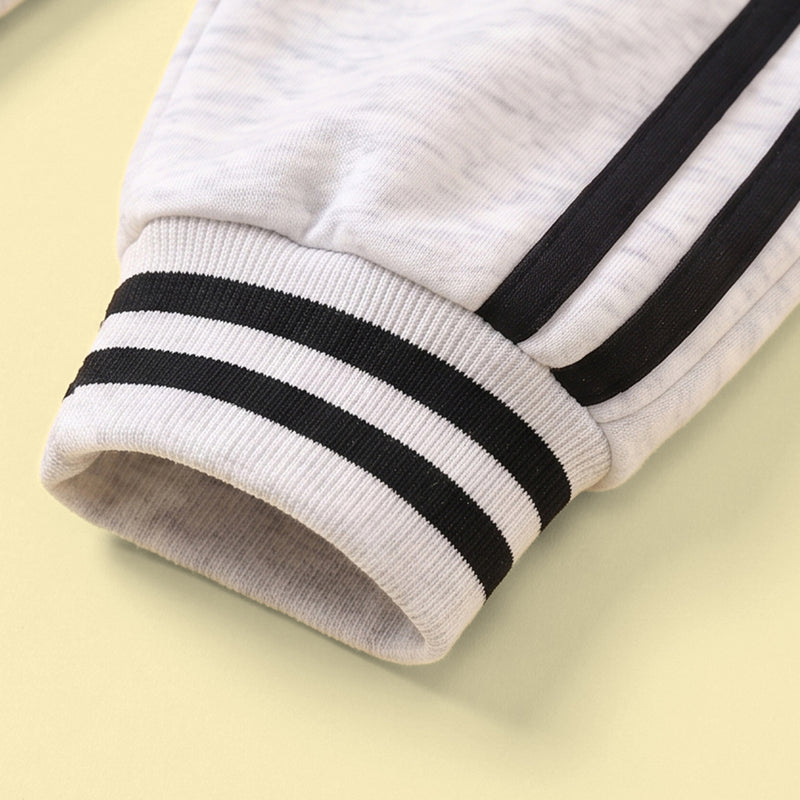 Boys Light Grey Side Stripes Sweatshirt & Jogger Sets Sets