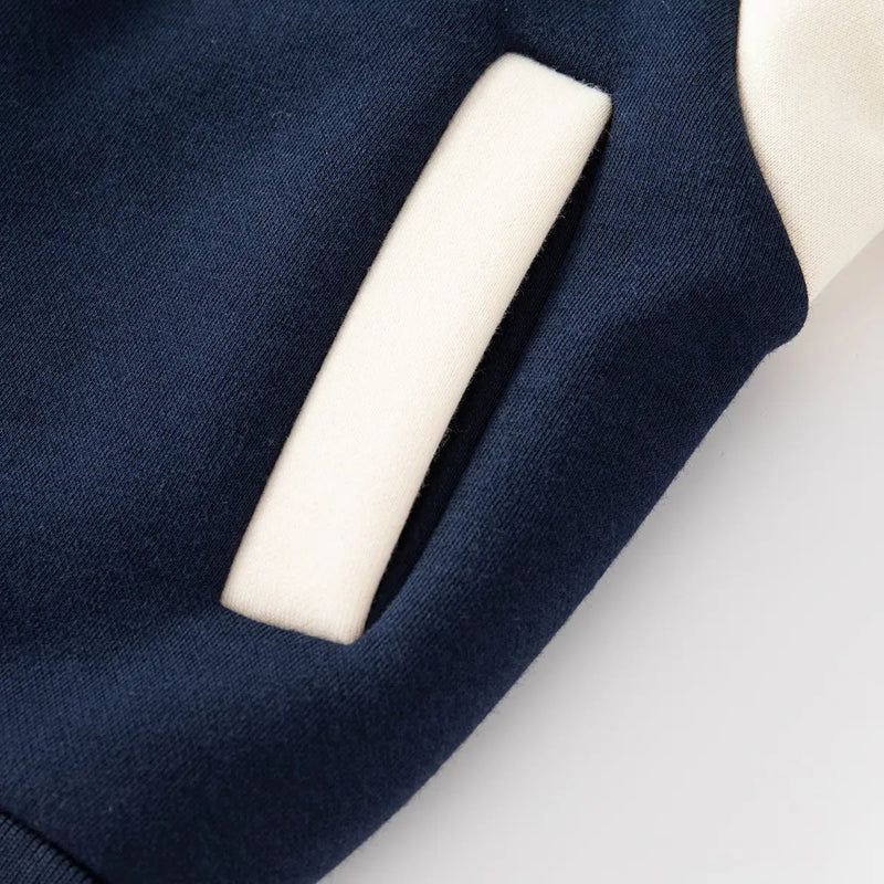 Boys Navy Blue Alphabet Applique Varsity Jacket Coats & Jackets