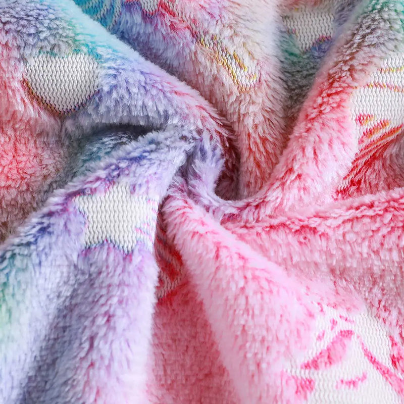 Girls Multicolor Self-Design Tie-Dye Pattern Hooded Zipper Jacket Coats & Jackets