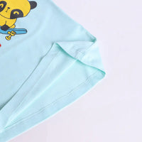 Girls Light Green Typographic Printed Short Sleeve T-shirts With Elasticated Legging Sets Sets