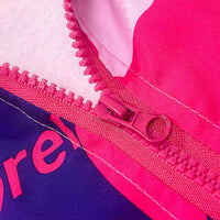 Girls Fuchsia Abstract Printed Hooded Zipper Jacket Coats & Jackets