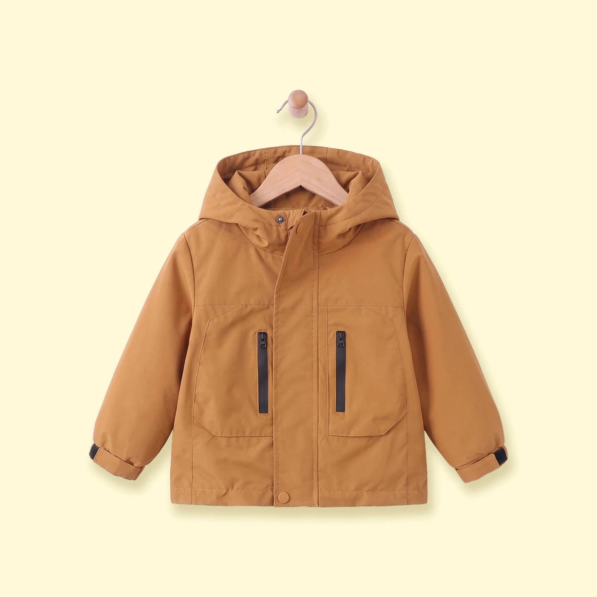 Boys Mustard Yellow Long Sleeve Hooded Zip-Up Jacket Coats & Jackets Mustard 1-2 Y