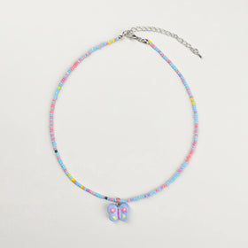 Pack Of 5 Girls Multicolour Butterfly and Rainbow Beaded Necklace Sets Necklace and Chains