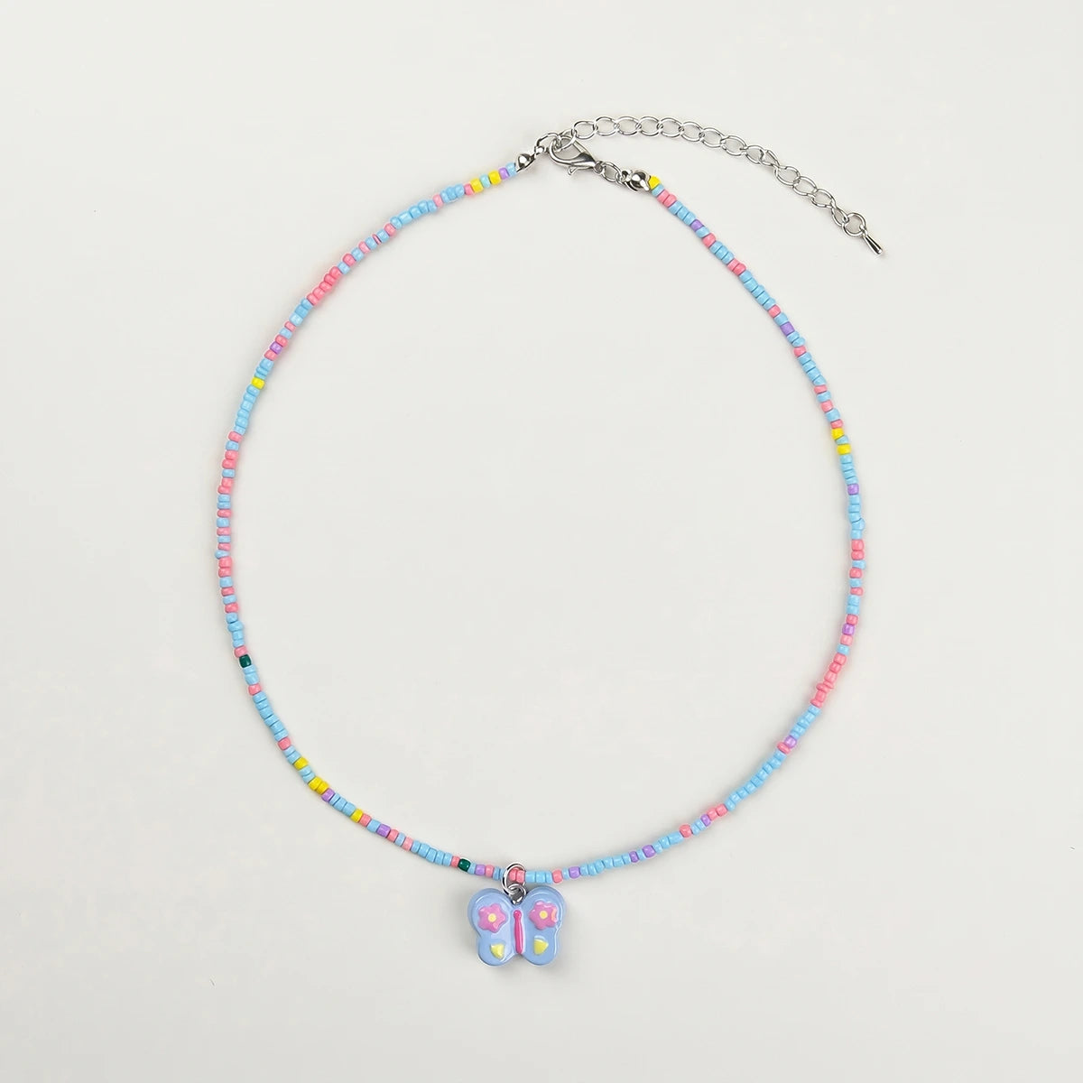 Pack Of 5 Girls Multicolour Butterfly and Rainbow Beaded Necklace Sets Necklace and Chains