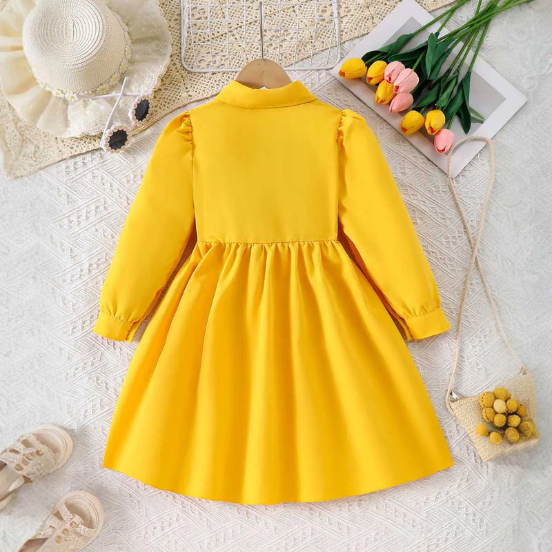 yellow winter dress Embroidered Kids Girls Qipao Cheongsam sister or wife. Winter Yellow Dress Includ Girls'