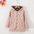 Girls Peach Floral Printed Hooded Jacket Coats & Jackets Peach 2-3 Y