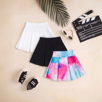 Girls Multicolor Bow Print Pleated Skorts Pack Of 3 Skirts