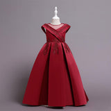 Girls Embroidered Sleeveless Party Wear Dress