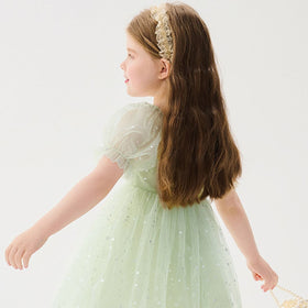 Girls Star Foil Printed Fit & Flare Dress Casual Dresses   