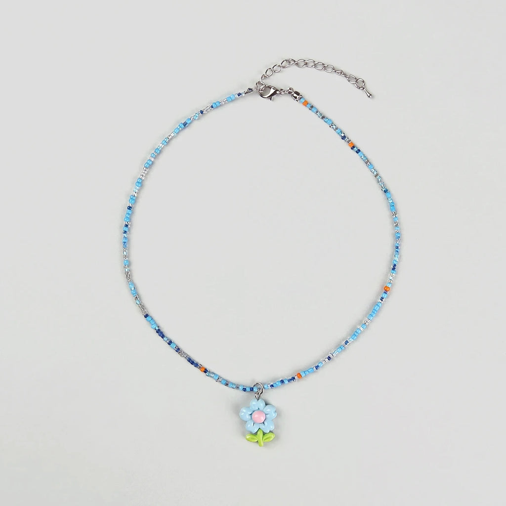Pack Of 5 Girls Multicolour Floral Beads Necklace Sets Necklace and Chains