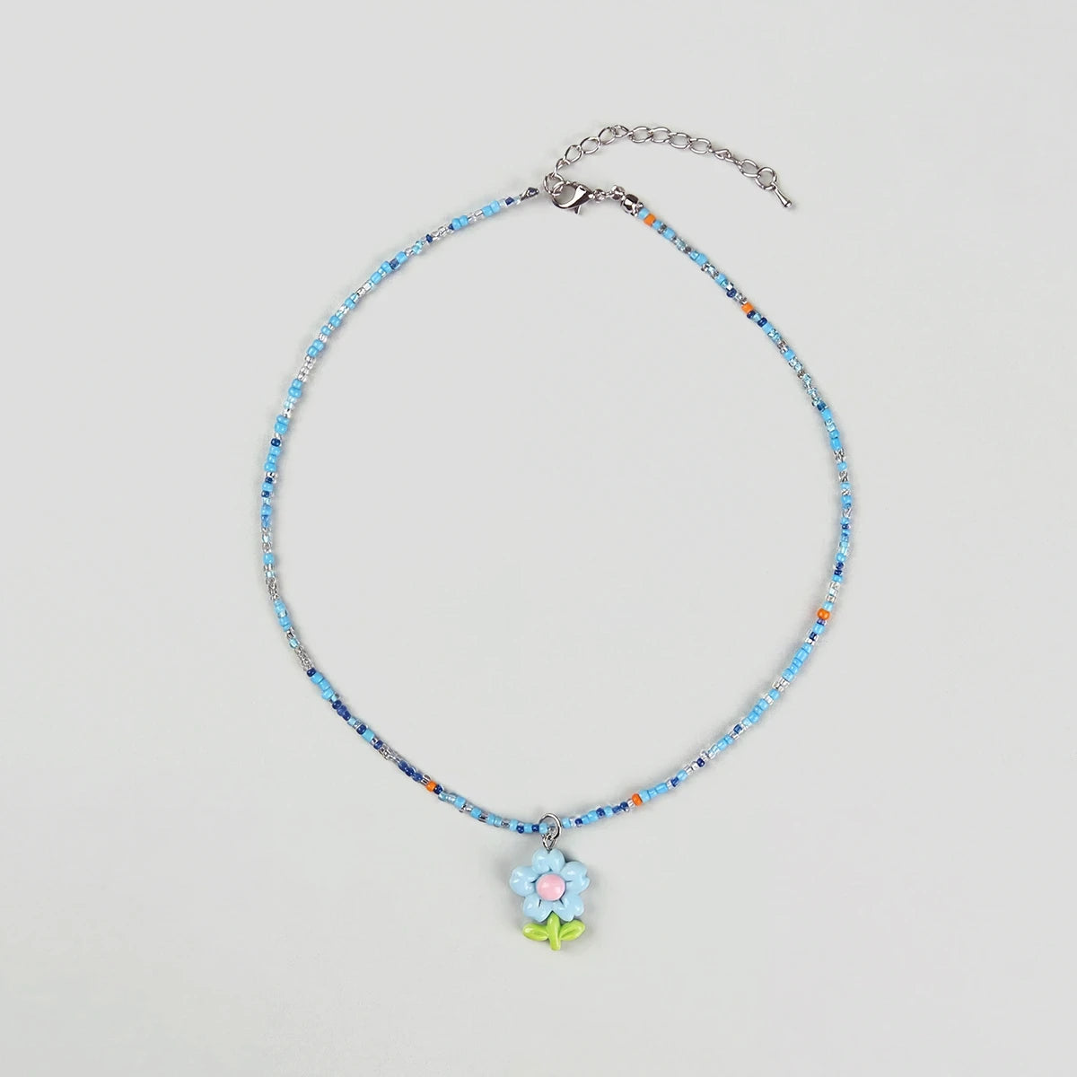 Pack Of 5 Girls Multicolour Floral Beads Necklace Sets Necklace and Chains