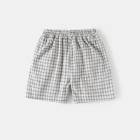 Boys Grey Checked Short Sleeves Shirt & Shorts Co-ord Sets Sets