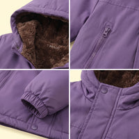 Girls Purple Long Sleeve Hooded Zip-up Jacket Coats & Jackets
