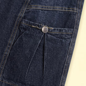 Boys Dark Blue Denim Cargo Shorts Cargo Shorts