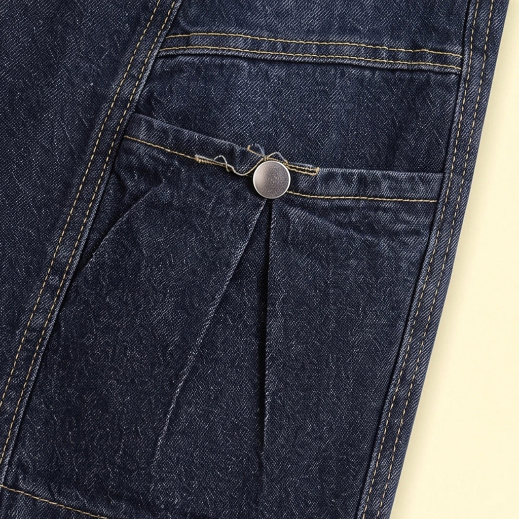 Boys Dark Blue Denim Cargo Shorts Cargo Shorts