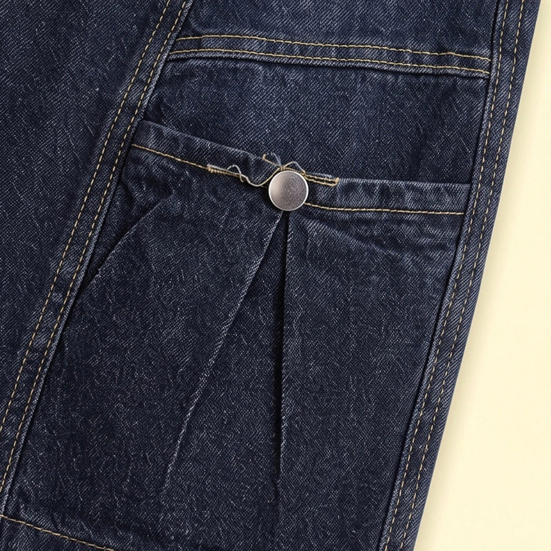 Boys Dark Blue Denim Cargo Shorts Cargo Shorts
