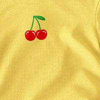 Girls Yellow Cherry Print Short Sleeve T-Shirt With Shorts Sets 2 pc. Sets