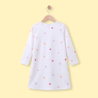 Girls White Unicorn Printed T-Shirt Dress Casual Dresses