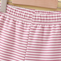 Girls Red Striped Smiley Printed Sweatshirt & Joggers Sets Sets