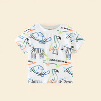 Boys Printed Short Sleeves Casual T-shirt Tshirts   