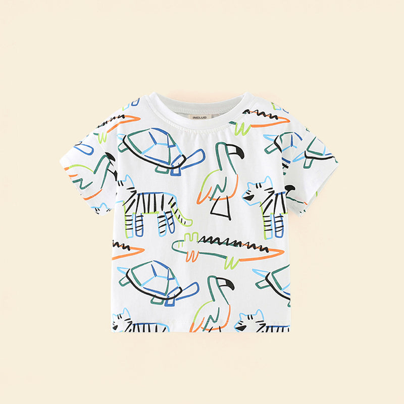 Boys Printed Short Sleeves Casual T-shirt Tshirts   