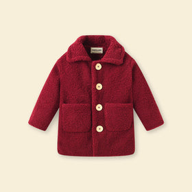 Girls Maroon Spread Collar Tailored Jacket Coats & Jackets