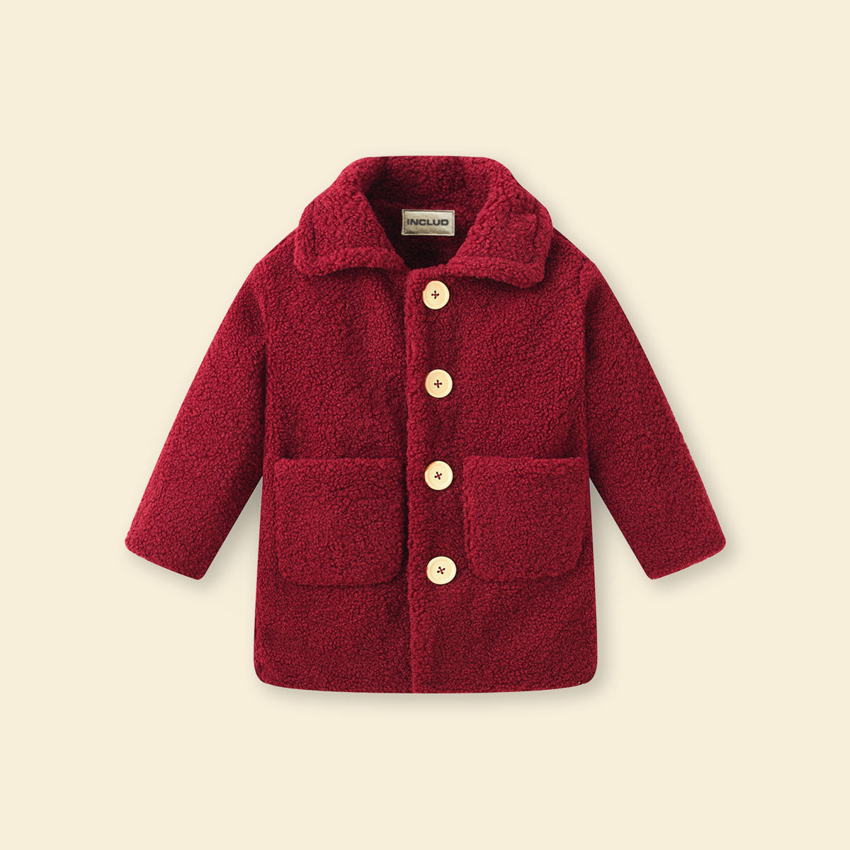 Girls Maroon Spread Collar Tailored Jacket Coats & Jackets