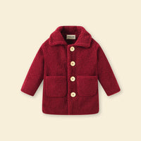 Girls Maroon Spread Collar Tailored Jacket Coats & Jackets
