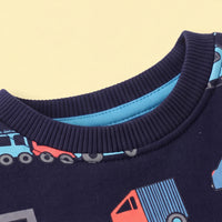 Boys Navy Blue Graphic Long Sleeve Sweatshirt Sweatshirts & Hoodies