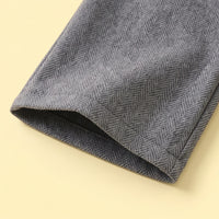 Girls Grey Textured Vest & Pants With Eyelet Collar Top Sets Sets
