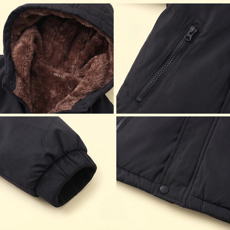 Girls Black Long Sleeve Hooded Zip-up Jacket Coats & Jackets