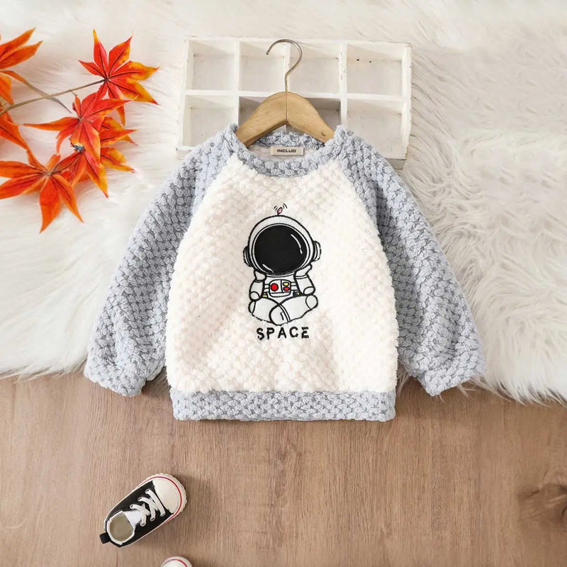 Boys Grey Astronaut Printed Sweatshirt With Jogger Sets 2 pc. Sets