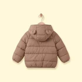 Boys Brown Hooded Quilted Puffer Jacket Coats & Jackets