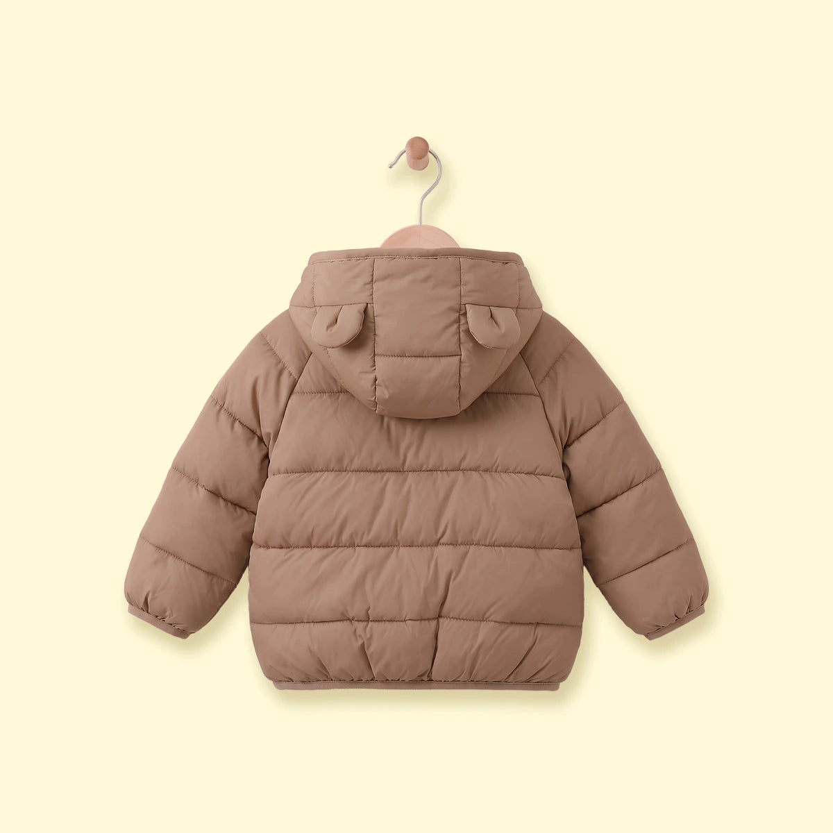 Boys Brown Hooded Quilted Puffer Jacket Coats & Jackets