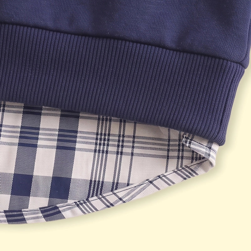 Boys Navy Blue Embroidered Long Sleeve Sweater Sweaters & Cardigans