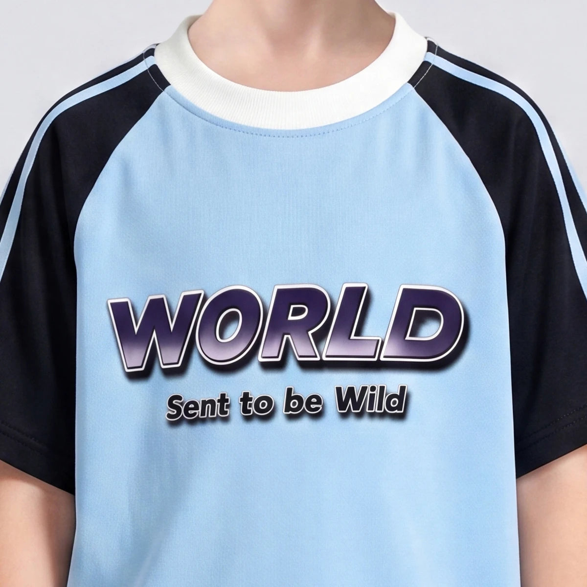 Boys Blue Typography Print Raglan Sleeve T-Shirt With Shorts Sets 2 pc. Sets