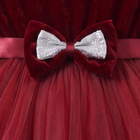 Girls Maroon Puff Sleeve High-Low Party Dress Party Dresses