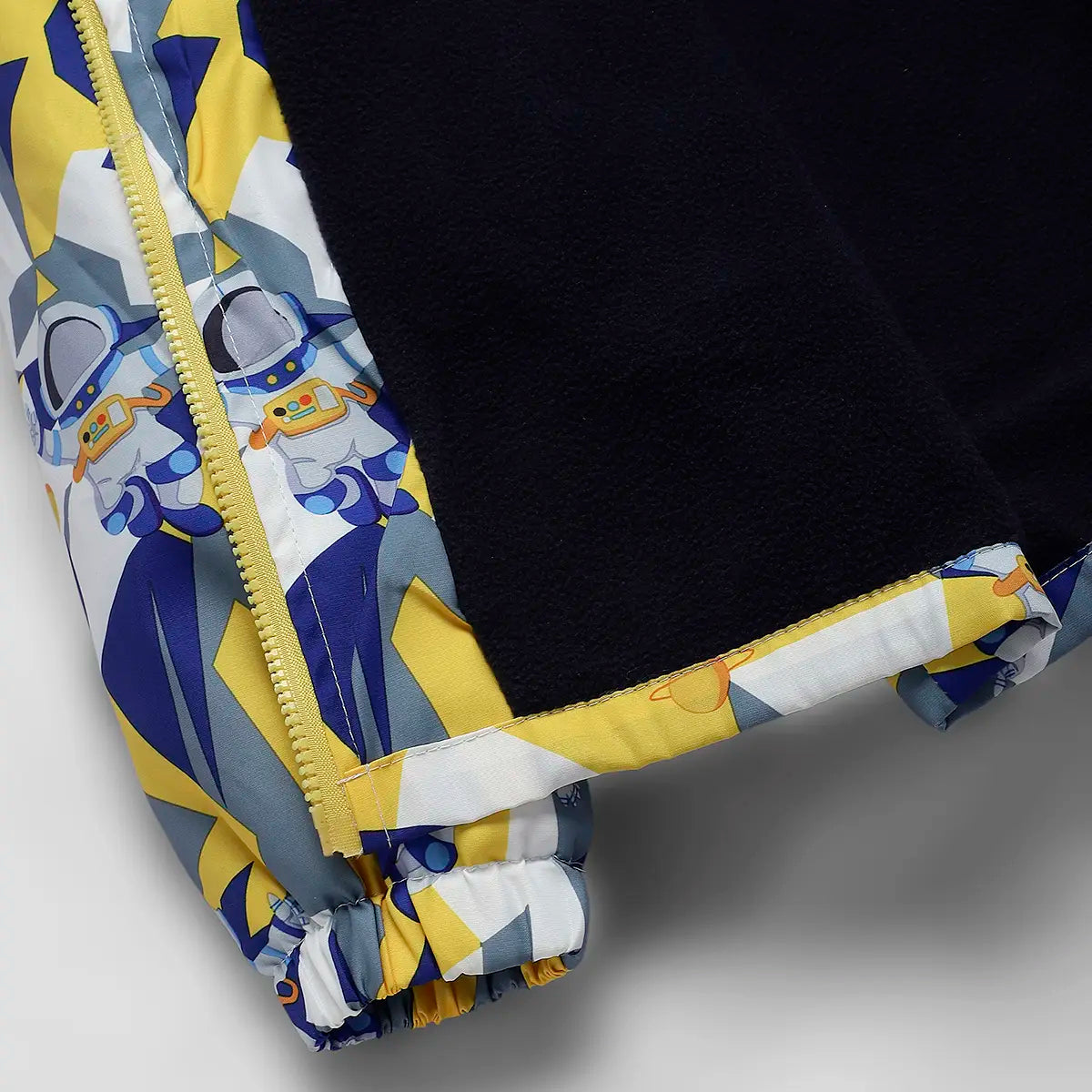 Boys Yellow Astronaut Printed Hooded Zipper Jacket Coats & Jackets