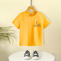 Boys Yellow Dinosaur Printed Short Sleeves T-Shirt Tshirts Yellow 3-4 Y