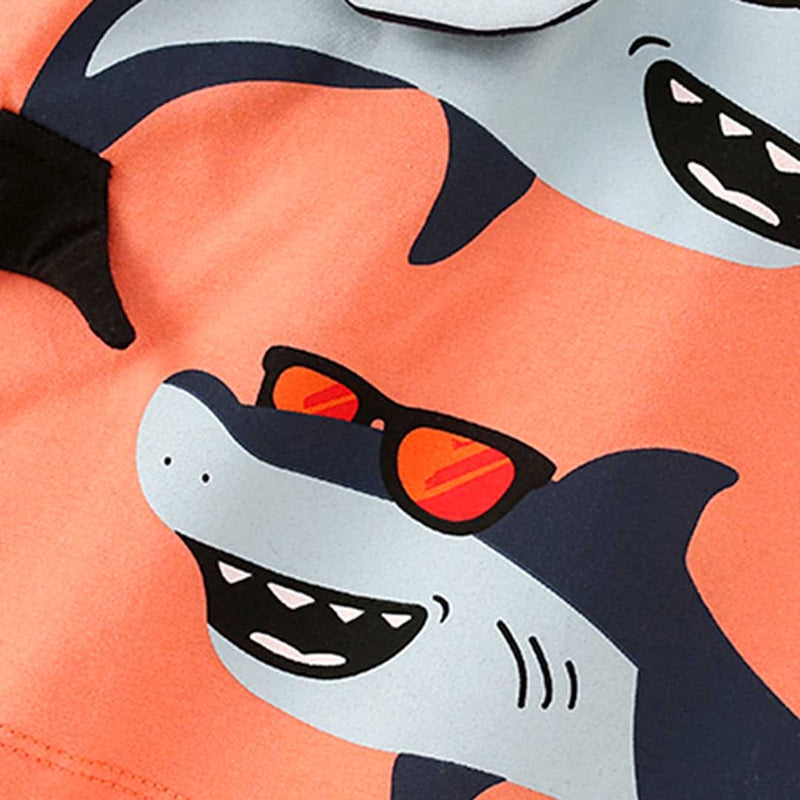 Boys Shark Print Short Sleeves T-Shirt Tshirts   