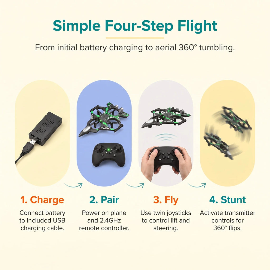 Remote Control Star Fighter Plane with Bright LED Lights Wireless Controller Stable Flying RC Toy for Kids Trending Accessories