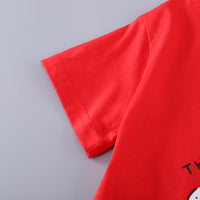 Boys Red Cartoon Printed Short Sleeves T-shirt With Shorts Set 2 pc. Sets
