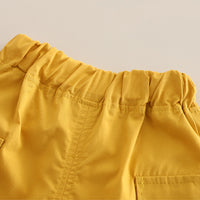 Boys Yellow Printed Short Sleeves Shirt With Cargo Shorts Set 2 pc. Sets