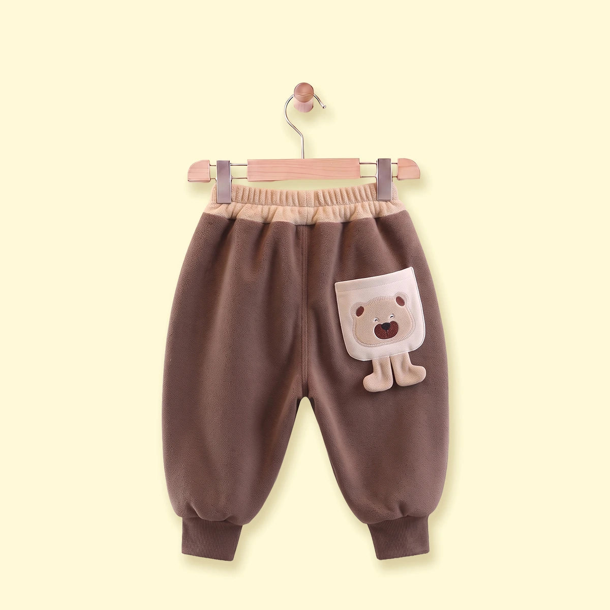 Boys Brown Paw Applique Jogger Joggers
