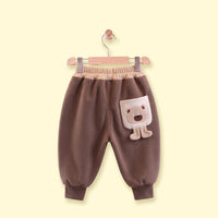 Boys Brown Paw Applique Jogger Joggers