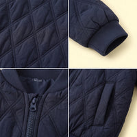 Boys Navy Blue Long Sleeve Zip-Up Bomber Jacket Coats & Jackets