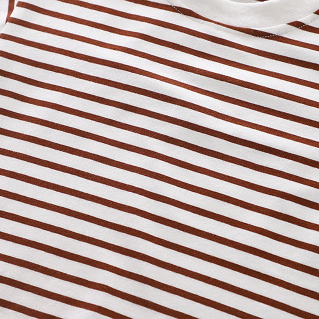 Boys Short Sleeve Striped T-Shirt With Short Length Dungaree 2 pc. Sets   
