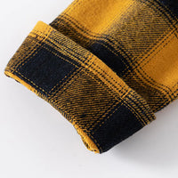 Boys Yellow Checked Flannel Long Sleeves Shirts Shirts